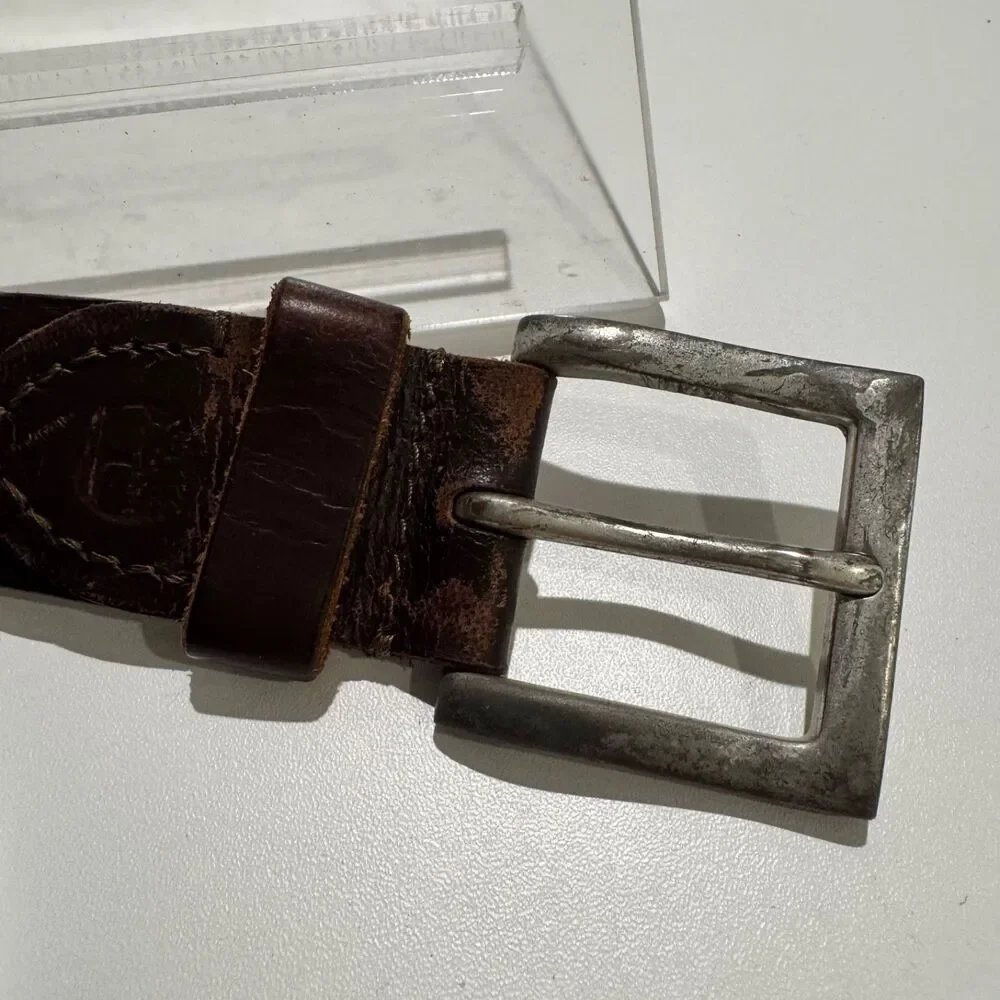 Timerland Brown Leather Mens Belt Sz 40 Distressed